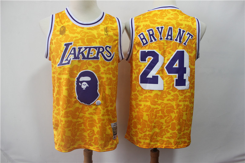 Men Los Angeles Lakers #24 Bryant Yellow Nike Game NBA Jerseys